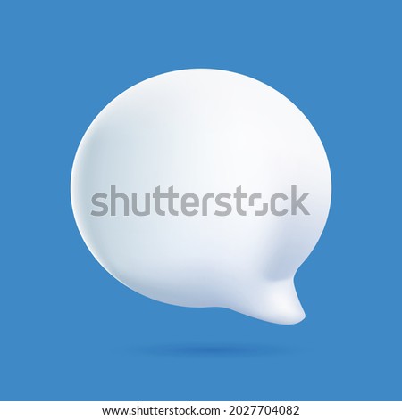 3D illustration of speech bubble. 3d vector talking cloud. Glossy speech bubble high quality vector. Shiny cloud foam vector. speak bubble text, chatting box, message box outline cartoon. Balloon 商業照片 © 