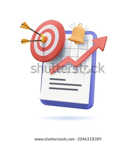 Project task management and effective time planning tools. Project development icon. 3d vector illustration. Work organizer, daily plan. Project manager tool, business, productivity online platform