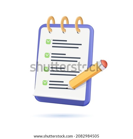 Assignment target icon. Clipboard, checklist, document symbol. 3d vector illustration. Project task management and effective time planning tools. Project development icon. 3d vector illustration. Work