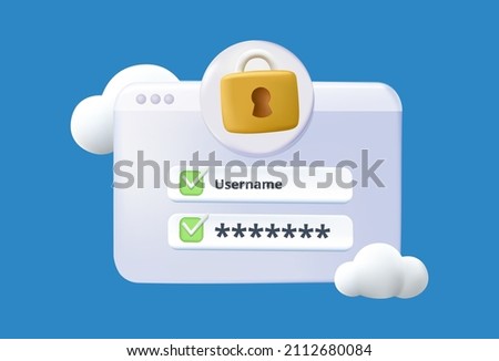 Personal data security concept. Secure information transfer background. 3D Web Vector Illustrations. Identity Private Concept. Digital data Secure Banner. Biometrics technology, access authentication