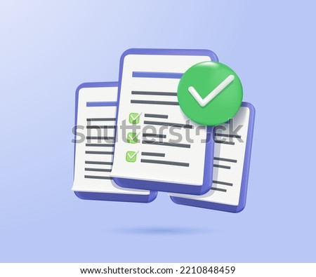 3d documents clipboard task management todo checklist, efficient work on project plan finances, education or medical assignment exam, productivity solution icon isolated blue. 3d icon vector render