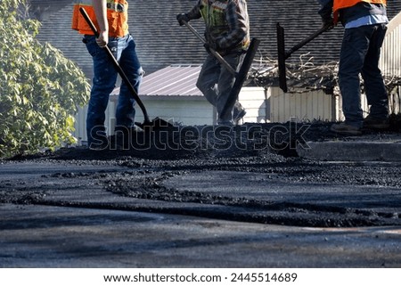 Similar – Image, Stock Photo Road construction worker with orange pants and shovel