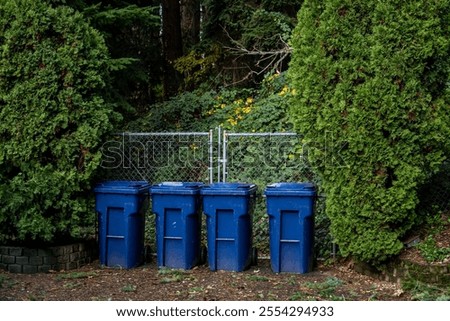 Similar – Foto Bild Der blaue Zaun geht in sein Traumhaus rein