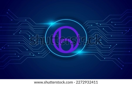 Basis Cash (BAC) coin logo with crypto currency themed circle background design. Basis Cash Token currency vector illustration blockchain technology concept 