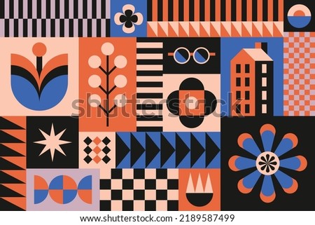 Geometric hipster style artwork - moody background cover design vector eps 10 