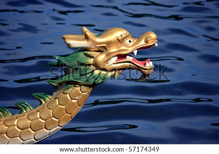Dragon boat on a river