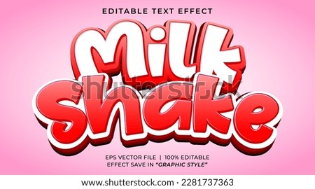 Milk shake 3D editable text effect template