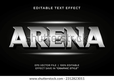 Arena esport silver 3D editable text effect template