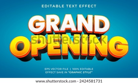 Grand opening promotion 3d editable text effect template