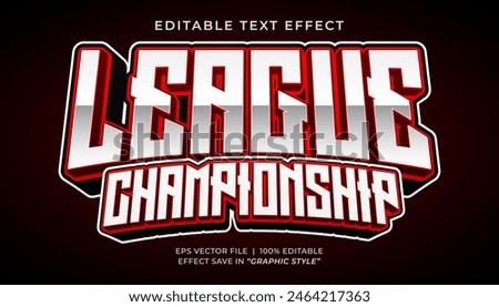 League Championship 3d editable text effect sport style