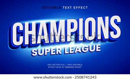 Champions sport editable text effect style