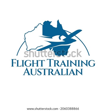 logo for flight school. australia. vector logo