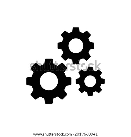 Gear glyph icon. Simple solid style. Two, three, technology, service, wheel concept. Vector illustration isolated on white background. EPS 10