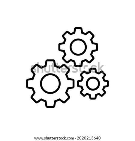 Gear line icon. Simple outline style. Two, three, technology, service, wheel concept. Vector illustration isolated on white background. EPS 10