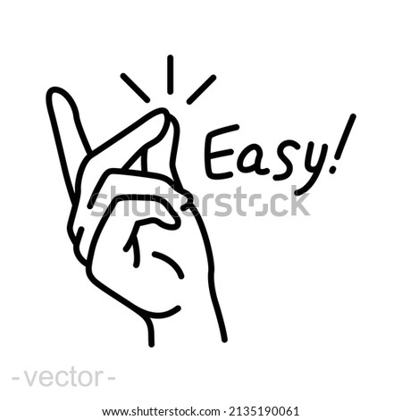 Easy line icon. Simple outline style. Finger snapping hand gesture. Pictogram, snap concept. Vector illustration isolated. Editable stroke EPS 10.