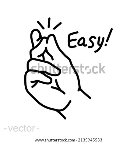 Easy line icon. Simple outline style. Finger snapping hand gesture. Pictogram, snap concept. Vector illustration isolated. Editable stroke EPS 10.