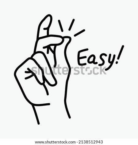 Easy line icon. Simple outline style. Finger snapping hand gesture. Pictogram, snap concept. Vector illustration isolated. EPS 10.