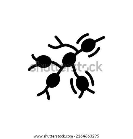 Monkeypox virus symptoms icon. Swollen lymph nodes. Simple solid style symbol. Glyph vector illustration isolated on white background. EPS 10.