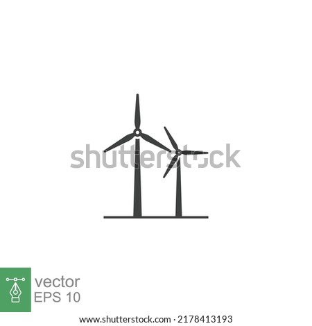 Wind power icon. Simple solid style. Mill, silhouette, farm, pictogram, wheel, power, technology, tower, power, energy alternative concept. Vector illustration isolated on white background EPS 10