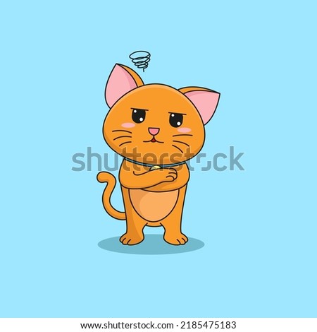 pouting orange cat vector suitable for character design