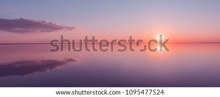 Similar – Image, Stock Photo The sun sets behind a row of leafless trees