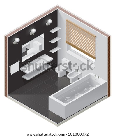 Vector isometric bathroom icon