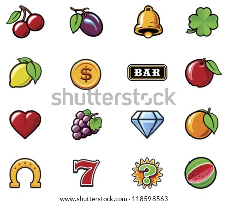 Vector Images, Illustrations and Cliparts: Vector slot machine symbols