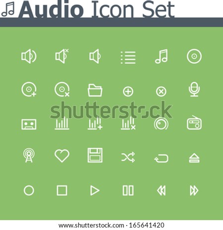 Vector audio icon set