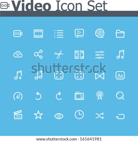 Vector video icon set