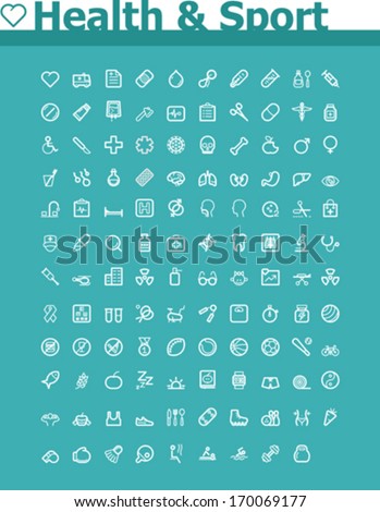 Vector health care and sport icon set