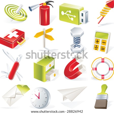 Vector objects icons set. Part 6