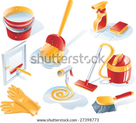 Vector cleaning icon set