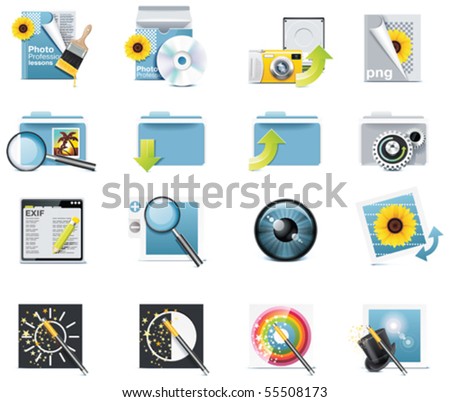 Vector photography icons. Part 7