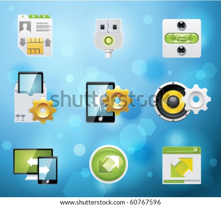 Typical mobile phone apps and services icons. EPS 10 version. Part 7 of 10