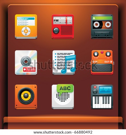Multimedia. Mobile devices apps/services icons. Part 5 of 12