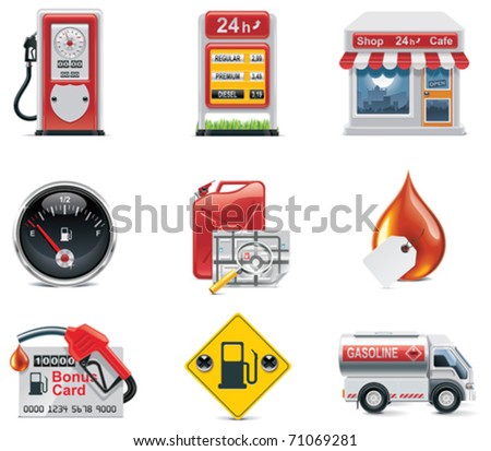 Vector gas station icon set