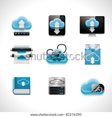 Vector cloud computing icon set