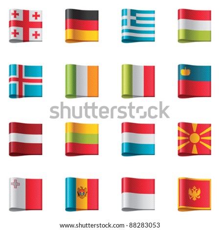 Vector flags icon set. Europe, part 2