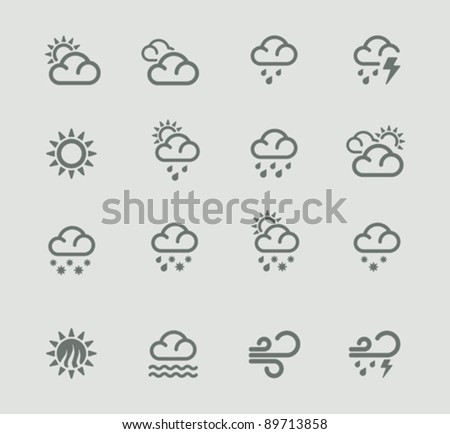 Vector weather forecast icon set. Part 1