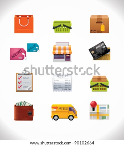 Vector shopping icon set