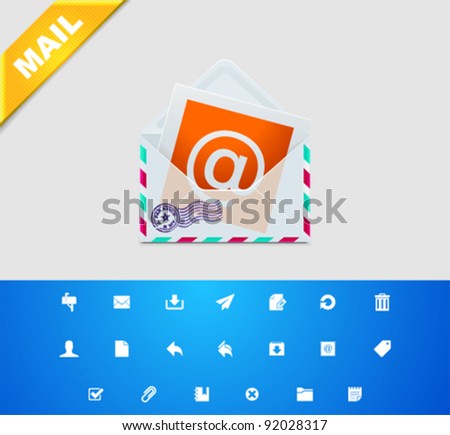 Vector E-mail and messaging icon set