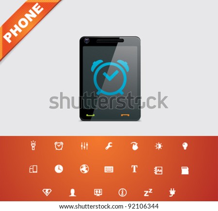 Vector mobile phone applications icon set Foto stock © 