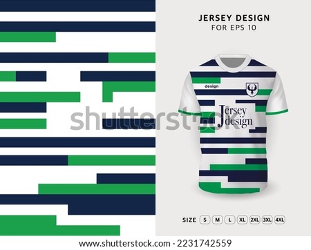 Jerseys Stripes White Navy Green Jersey Design Template Pattern Round neck Football