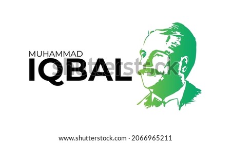 Allama Muhammad Iqbal (National Poet of Pakistan) vector 9 November