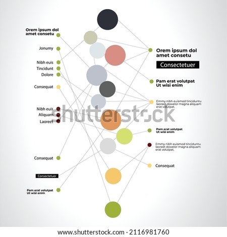 Vector Infographic Company Milestones Timeline Template circle on grey line - vertical version
