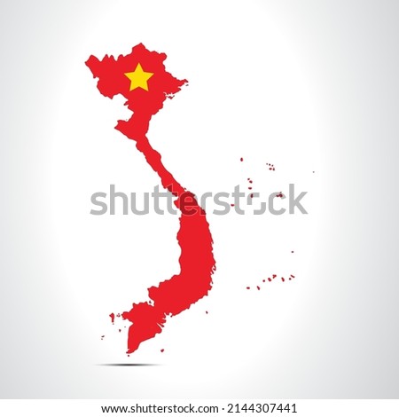 Vietnam map on gray background vector, Vector Illustration, Map of Asia. The symbol for your website design map logo. app, UI, eps10.
