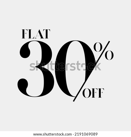 Discount Label flat 30% off Vector Template Design Illustration