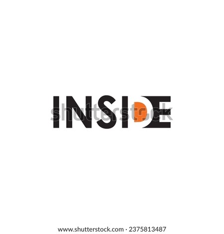 inside logo isolated on white background vector template