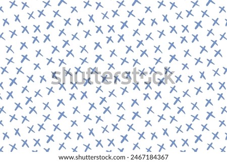 Seamless background pattern with geometric shapes purple cross. The template is evenly filled with black plus symbols. Vector illustration on a white background