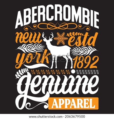 Abercrombie new York  estd 1892 genuine apparel, t-shirt design vector file.